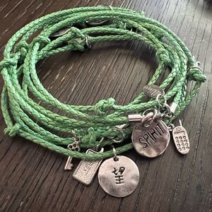 Alliegro Leather Wrap Bracelet with Charms